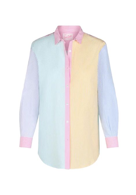 Camicia MC2 Saint Barth Brigitte donna BRIGITTE06102H Fantasia righe multicolor bottoni carrè MC2 SAINT BARTH | Camicie | BRIGITTE06102H1